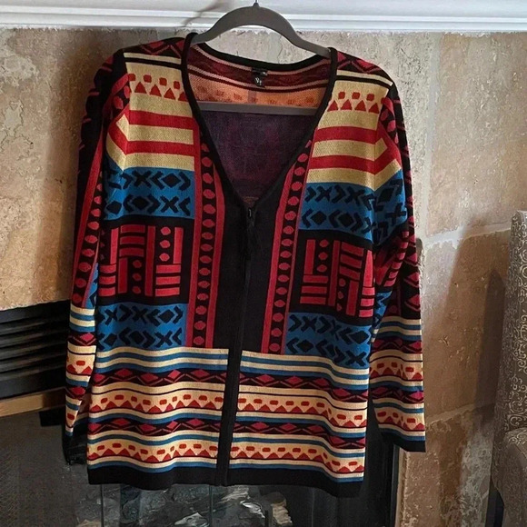 NWT VTG art to wear ethnic/tibetan buddha sweater luxury yarn artsy M - Picture 2 of 10